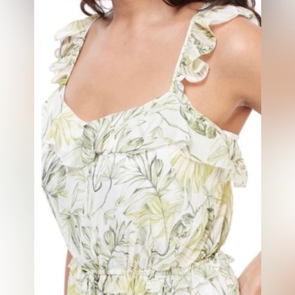 NWT Gal Meets Glam Cheryl Green Tropical Print Dress - Size 4 - Picture 3 of 11